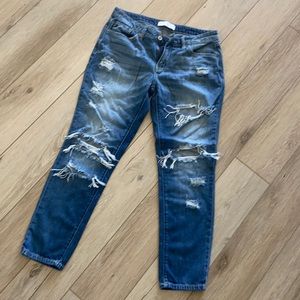 KanCan High Rise Distressed Mom Jeans Size 7/27 Style# KC8388D